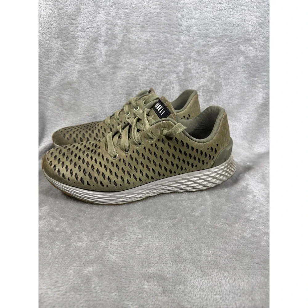 No Bull Perforated Olive Running Shoes Mens 7.5 Womens 9‎ CrossFit Walking Run